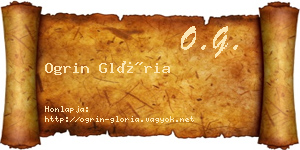 Ogrin Glória névjegykártya